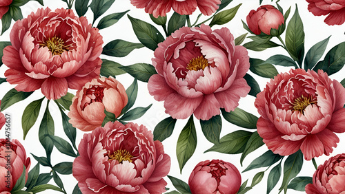 Pink peony watercolor clipart set hand-painted flowers for cards invitations and decor.