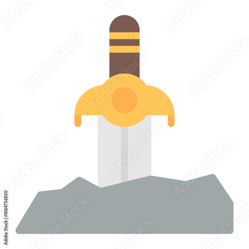 Excalibur icon vector image. Can be used for Fairytale.