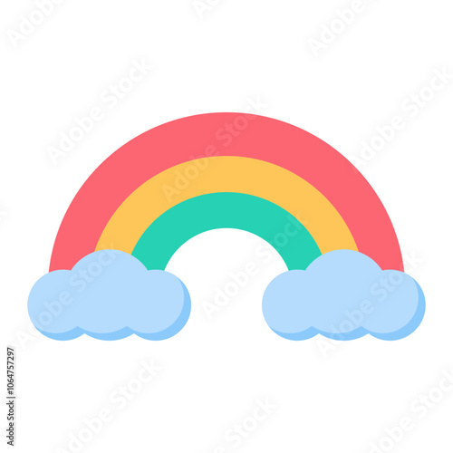 Rainbow icon vector image. Can be used for Fairytale.