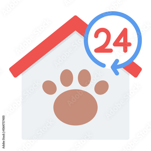 24 hour Vet icon vector image. Can be used for Veterinary.