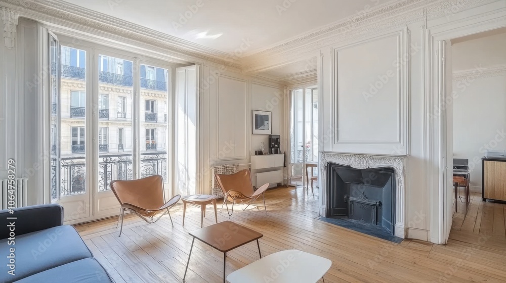 Bright and Modern Apartment Interior with Balconies Bright and Modern Apartment Interior with Balconies