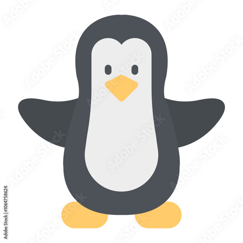 Penguin icon vector image. Can be used for Rainforest.