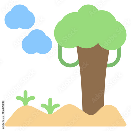 Savana icon vector image. Can be used for Rainforest.