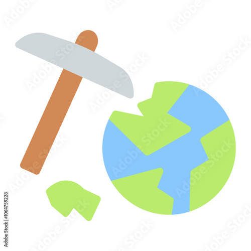 Mining icon vector image. Can be used for Global Warming.