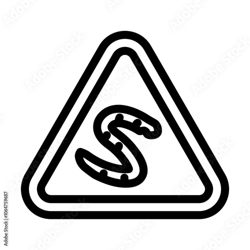 warning symbol worm parasite line icon vector. warning symbol worm parasite sign. isolated contour symbol black illustration