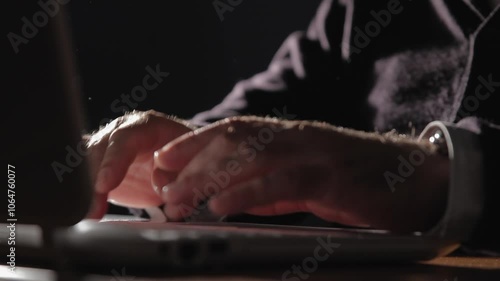 Shadow laptop open man typing