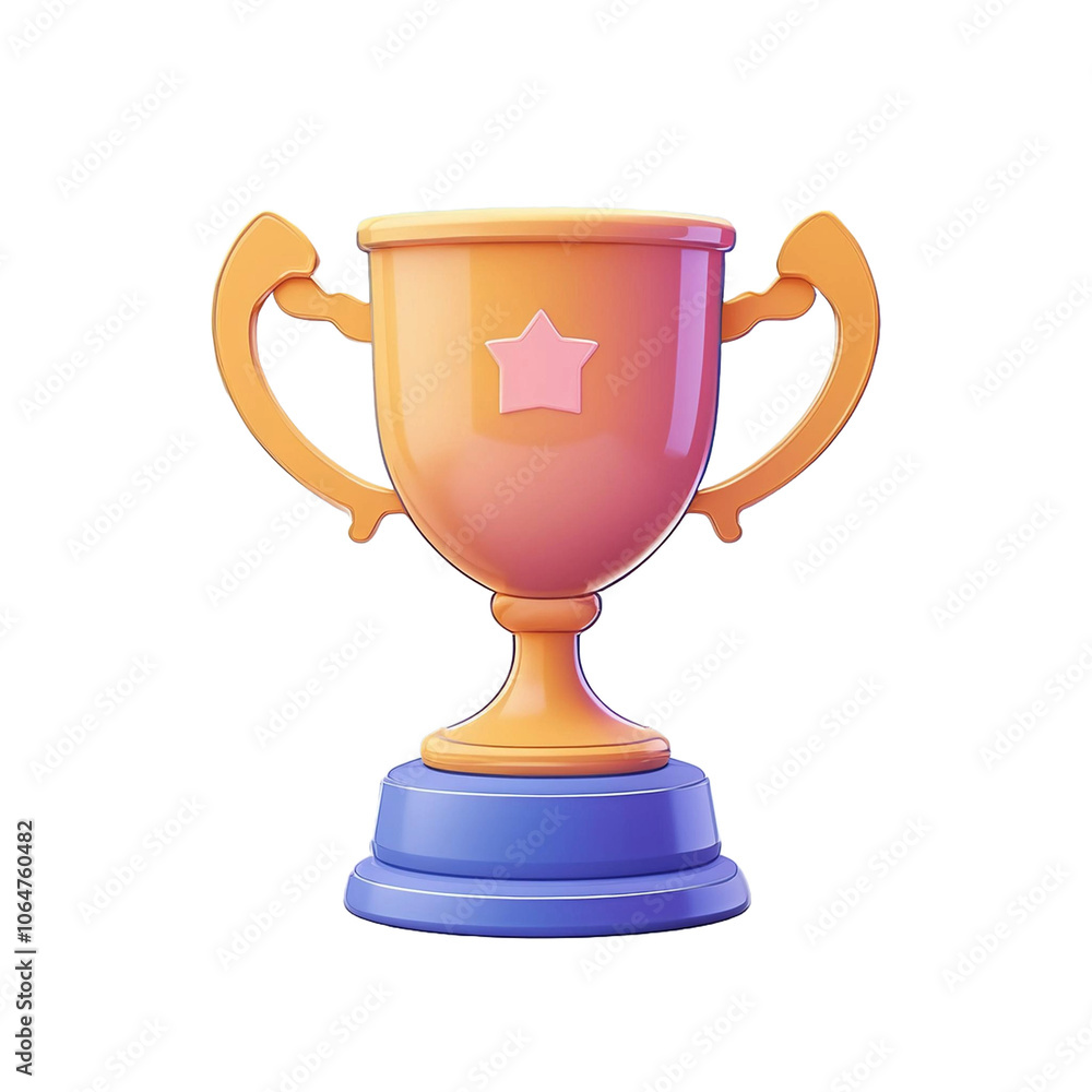 trophy symbol. 3d vector icon Cartoon minimal style trophy symbol. 3d vector icon Cartoon minimal style
