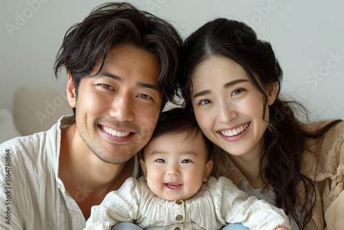 The picture shows the harmony of a family, happiness, lasting love. Family photo.