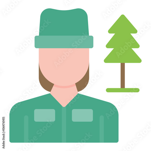 Park Ranger Female icon vector image. Can be used for Public Services.