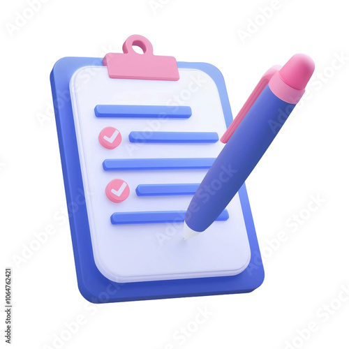 admission quota with check sign 3d social media vector icon Cartoon minimal style