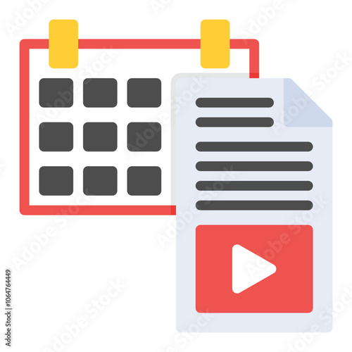 Content Calendar icon vector image. Can be used for Video Blog.