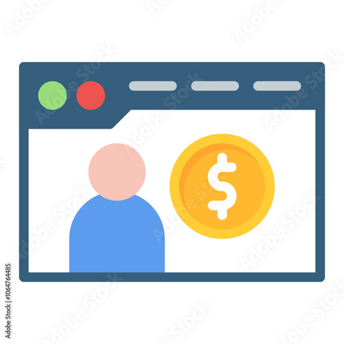 Cost Per Engagement icon vector image. Can be used for Video Blog.