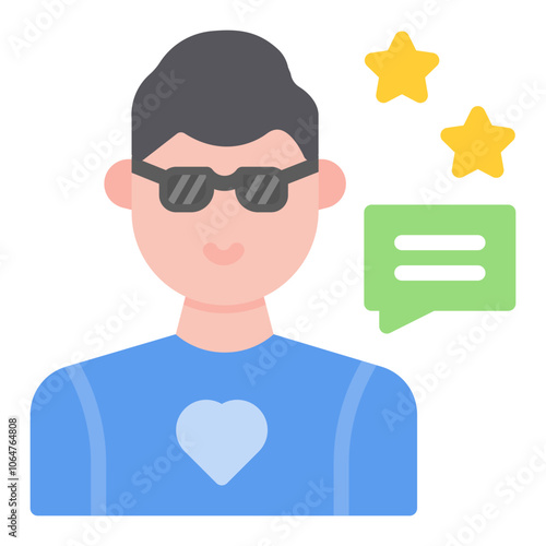 Male Influencer icon vector image. Can be used for Video Blog.