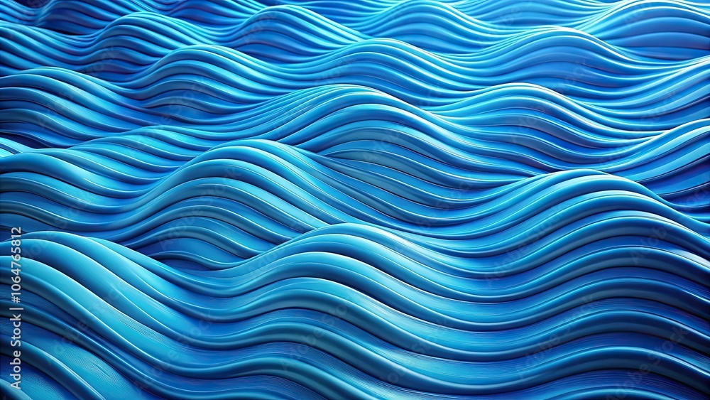 Fototapeta premium Texture of blue rubber resembling waves under water, blue, rubber, texture, waves, underwater, soft, smooth, flexible