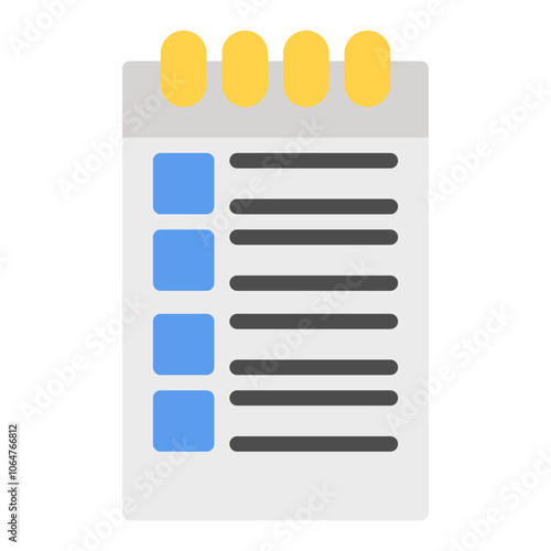 Notepad icon vector image. Can be used for Bar.
