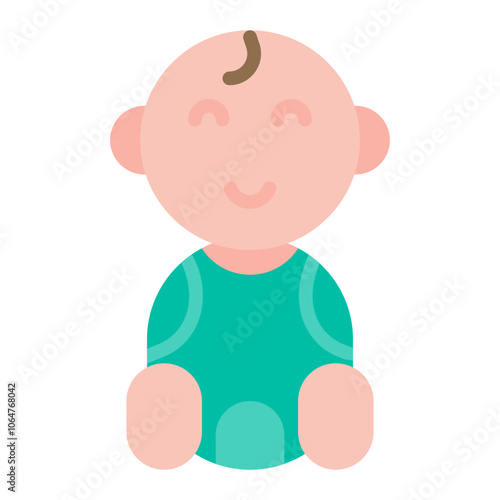 Happy baby icon vector image. Can be used for Maternity.