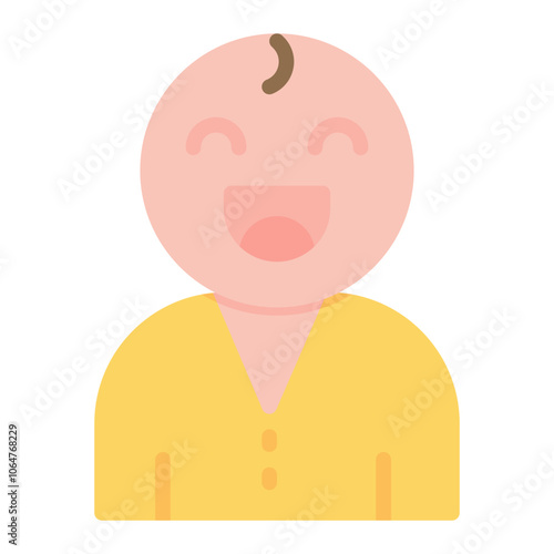 Laughing baby icon vector image. Can be used for Maternity.