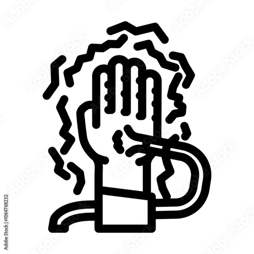 electric shocks household injury accident line icon vector. electric shocks household injury accident sign. isolated contour symbol black illustration