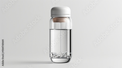 Minimalist Clear Glass Bottle with White Cap
