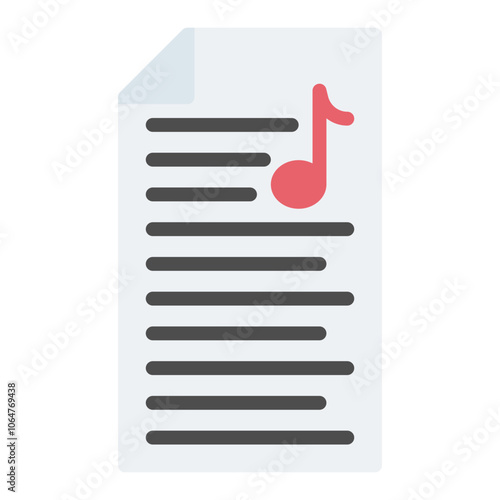 Lyrics icon vector image. Can be used for Artist Studio.