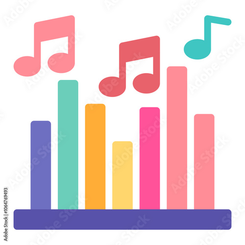 Music Chart icon vector image. Can be used for Artist Studio.