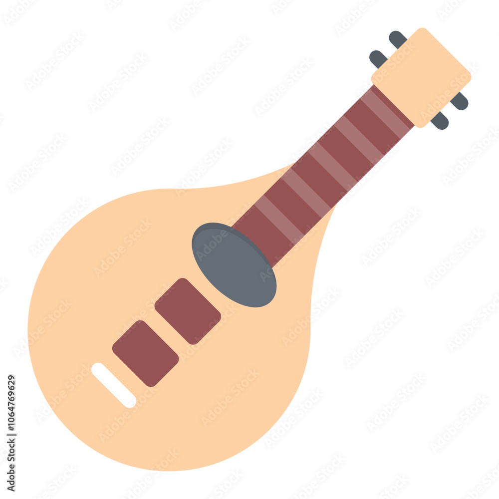 Mandolin icon vector image. Can be used for Artist Studio. Mandolin icon vector image. Can be used for Artist Studio.