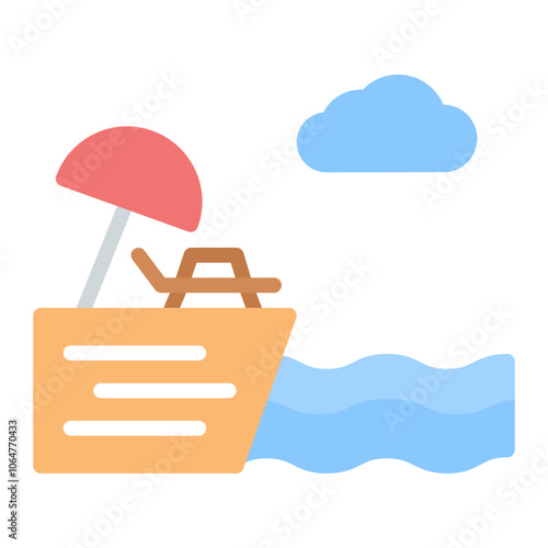 Coast icon vector image. Can be used for Geography.