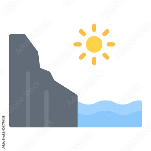 Cliff icon vector image. Can be used for Geography.