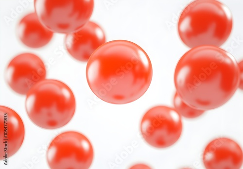 Red Spheres on White Background