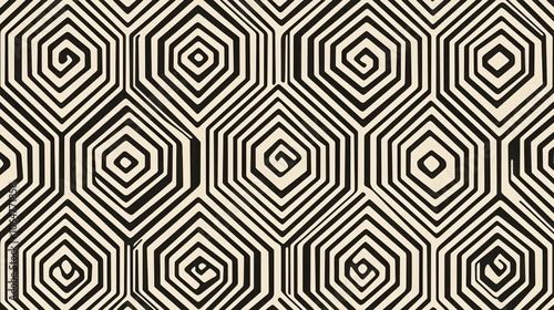 Wallpaper Mural Elegant background patterns featuring simple geometric lines in stunning black and cream color scheme Torontodigital.ca