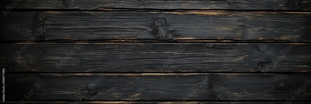 Obraz premium a black wood plank background, Black wood fence texture and background