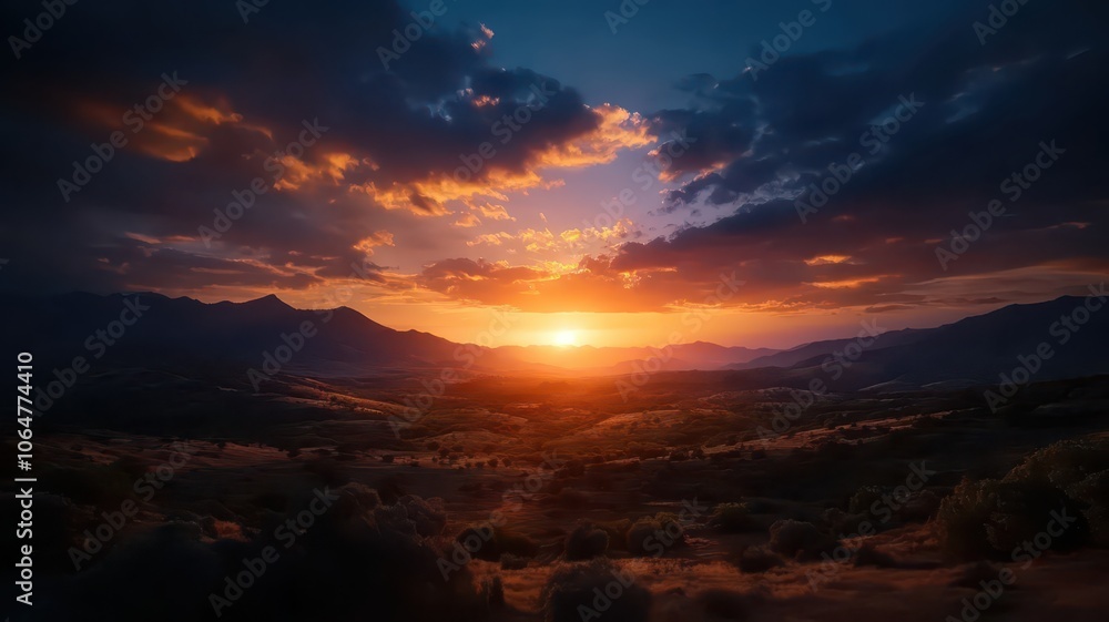 Mesmerizing vast landscape under a golden sunset, capturing serene beauty and tranquility in nature's embrace. Mesmerizing vast landscape under a golden sunset, capturing serene beauty and tranquility in nature's embrace.