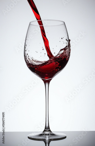 Luxury wine photography featuring suspended crystal glass with dynamic wine splash effects, perfect for premium beverage marketing and upscale restaurant promotion