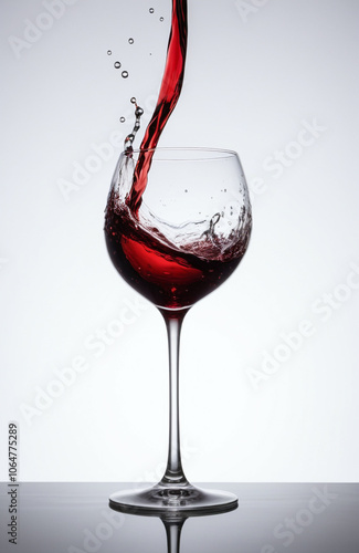 Luxury wine photography featuring suspended crystal glass with dynamic wine splash effects, perfect for premium beverage marketing and upscale restaurant promotion