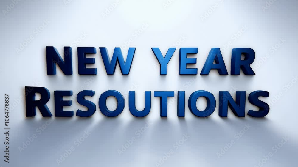 Bold blue letters spelling 'New Year Resolutions' on a light background. Bold blue letters spelling 'New Year Resolutions' on a light background.