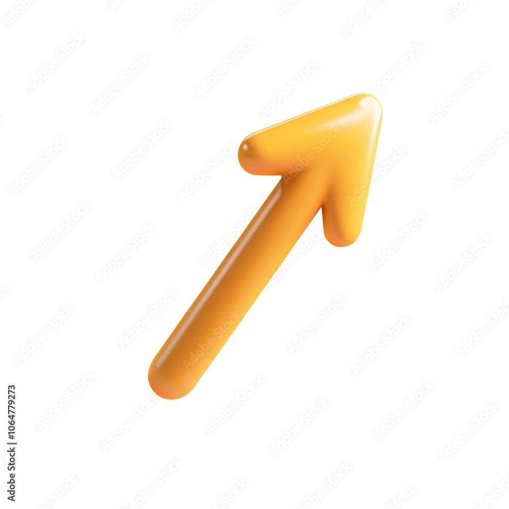 A Bold, Glossy Orange Arrow Pointing Upward, Symbolizing Progress and Growth Against a Solid Black Background, Evoking Feelings of Motivation and Aspiration in Visual Design.