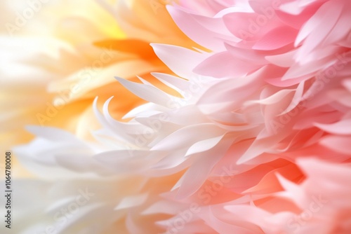 Closeup of delicate pink, white, and yellow flower petals.