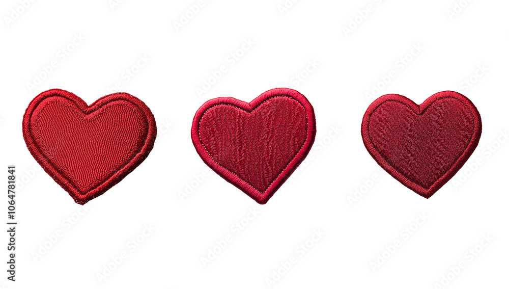 Fototapeta premium red heart set white background