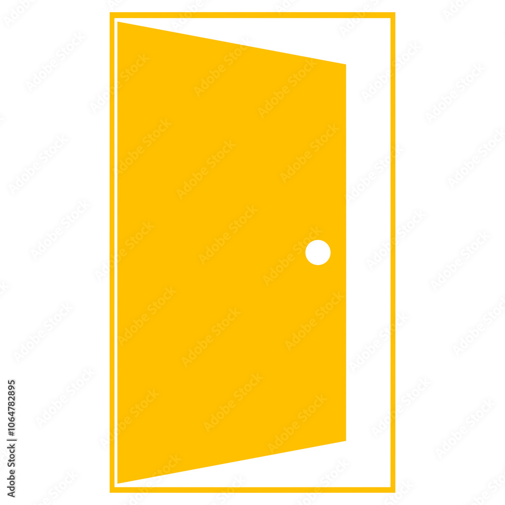 yellow silhouette open door icon yellow silhouette open door icon