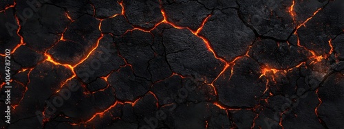 Glowing Lava Cracks In The Earth