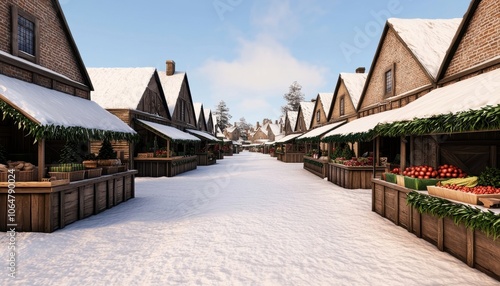 Winter Wonderland Market Street Festive Christmas Village Snow Covered Buildings Chris photo