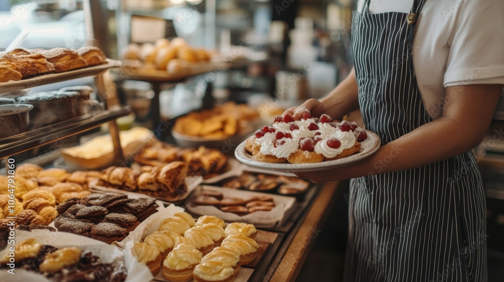 Fototapeta premium Bakery, products and pastry small business on frames concepts.