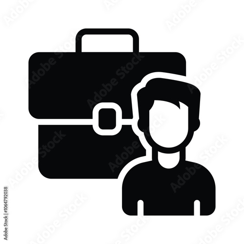 Briefcase with a person, representing a professional portfolio