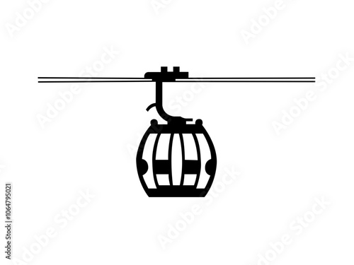 Silhouette Aerial tramway black color sign that says gondola on it cable car icon icon, sign, symbol, vector, art illustration vector design.