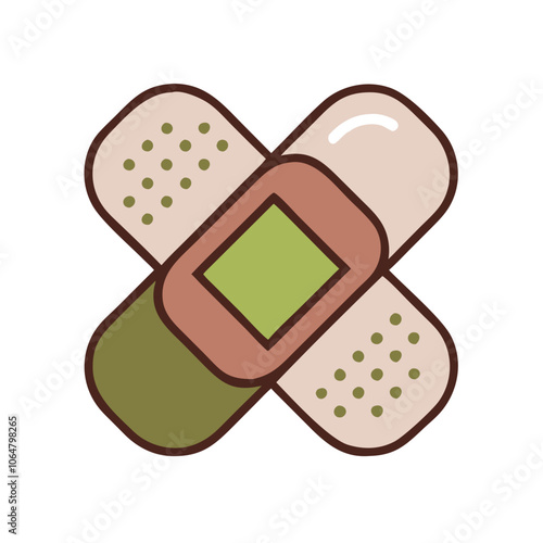 High-quality bandage vector illustration for medical graphics, perfect for healthcare designs, first aid visuals, and wound care projects. Ideal for hospitals and clinics.