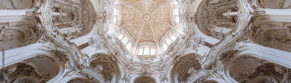 Ornate ceiling with intricate details and a grand architectural design. Ornate ceiling with intricate details and a grand architectural design.
