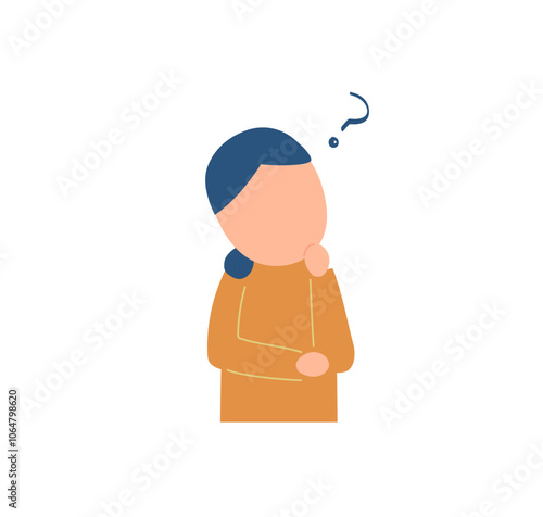 疑問に思う女性のイラスト