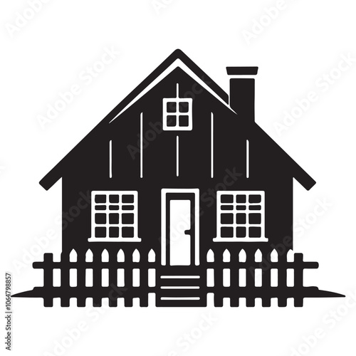 House silhouette vector on white background