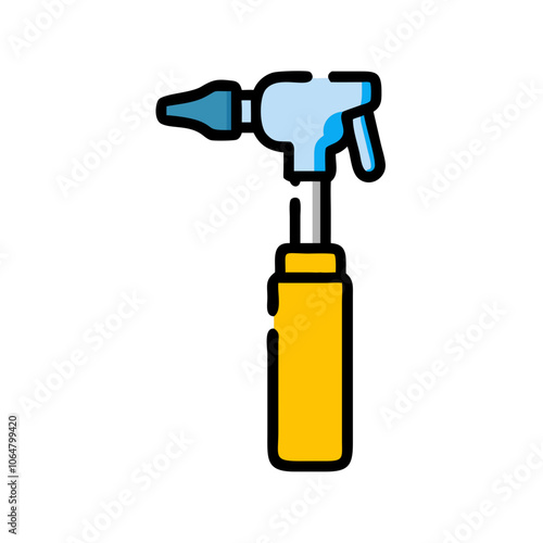 Detailed otoscope vector illustration for medical use, ideal for healthcare graphics, diagnostic tools, and educational designs. Perfect for clinical and anatomy projects.