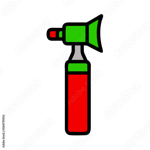 Detailed otoscope vector illustration for medical use, ideal for healthcare graphics, diagnostic tools, and educational designs. Perfect for clinical and anatomy projects.